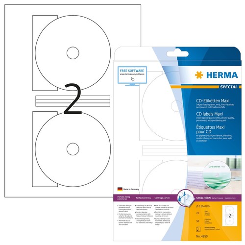 Herma etichette per 116 mm - etichette, cd,